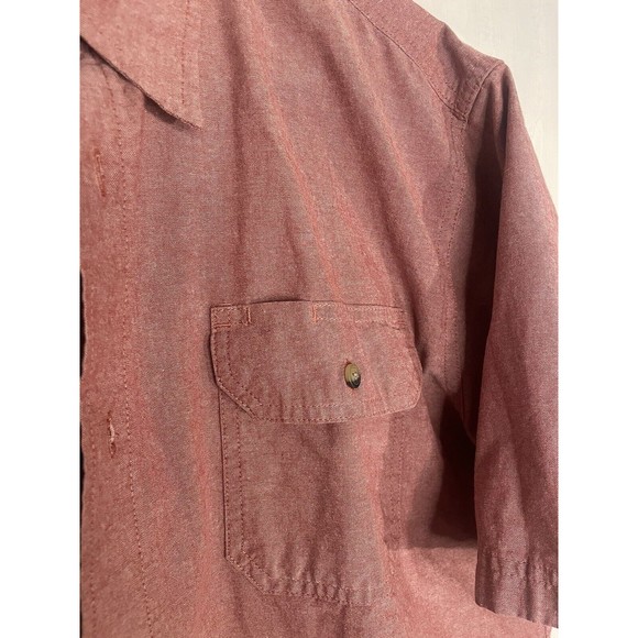 Wrangler Short Sleeve Shirt Mens Large Red Chambray Safari Work Wear Outdoors - Picture 3 of 4